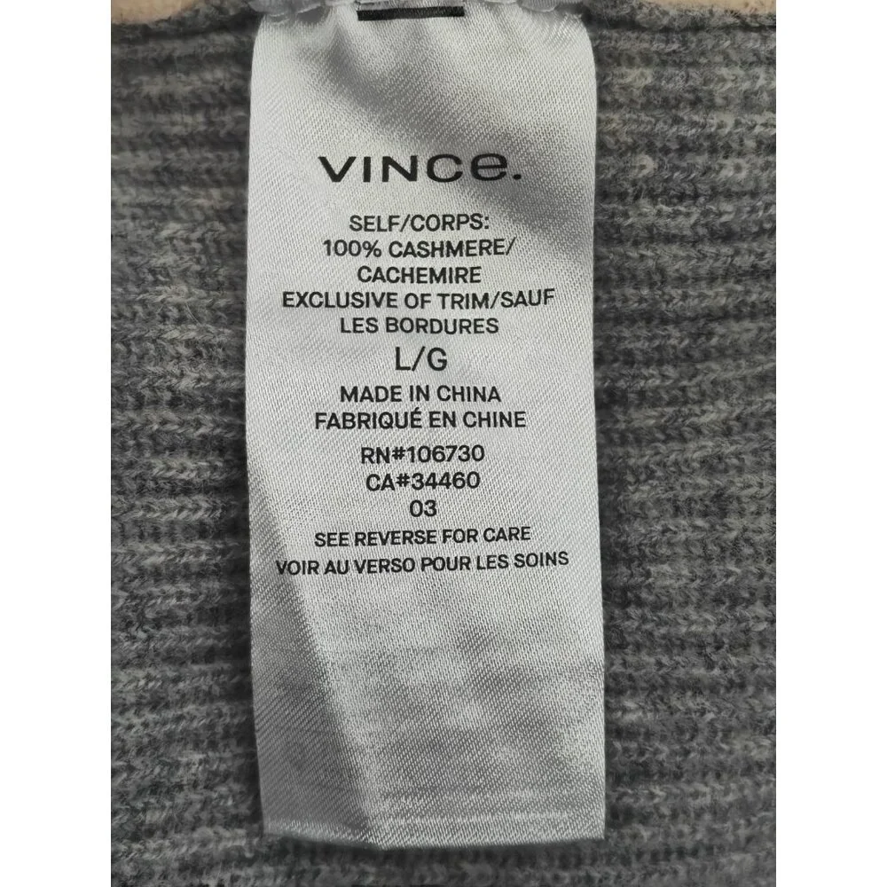 Vince Women’s Size L Pullover Sweater 100% Cashmere Color Block Long Sleeve